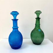 Italian carafe Empoli from the 1960s - Glass with diamond points.