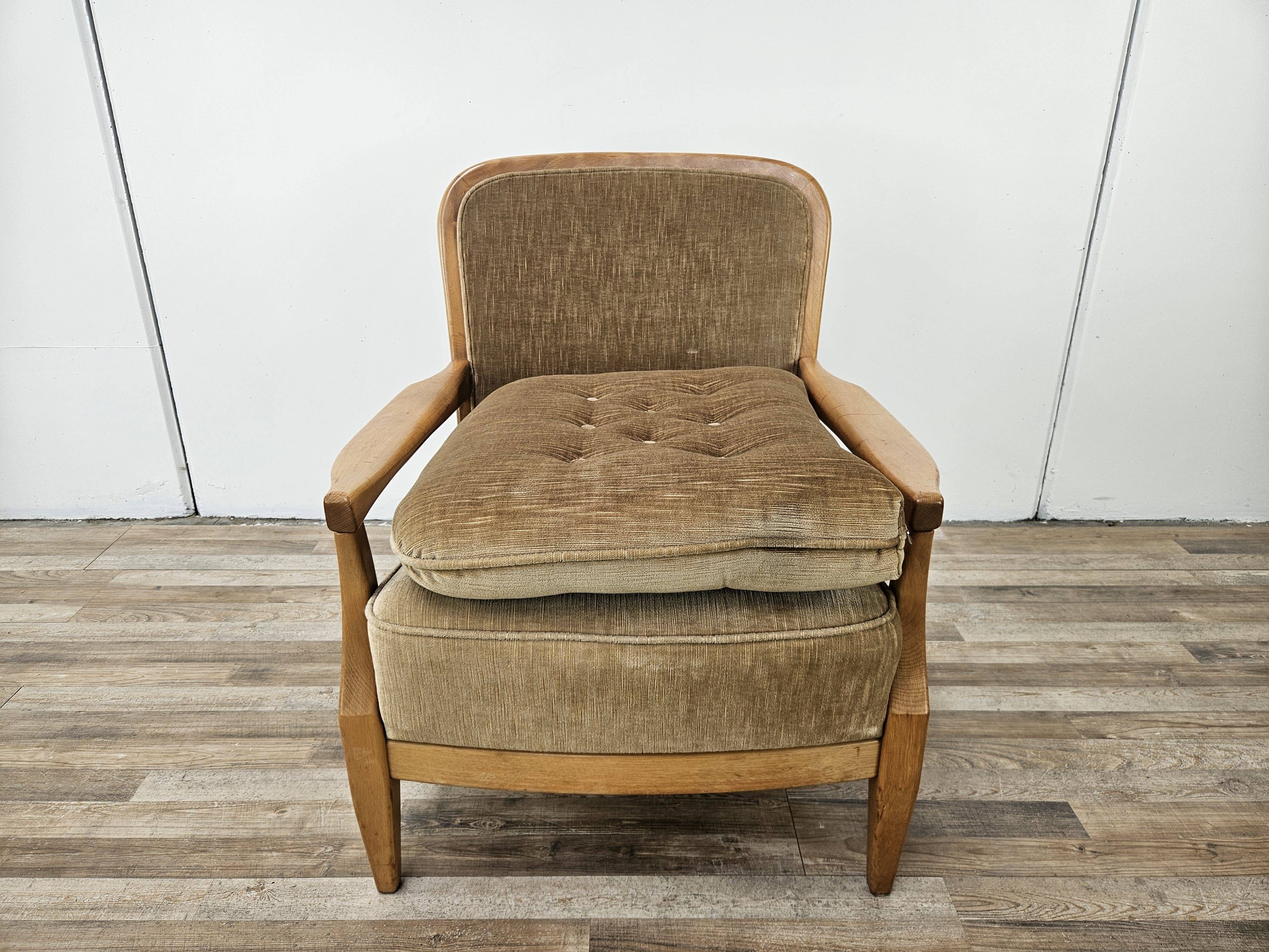 70s beech living room armchair