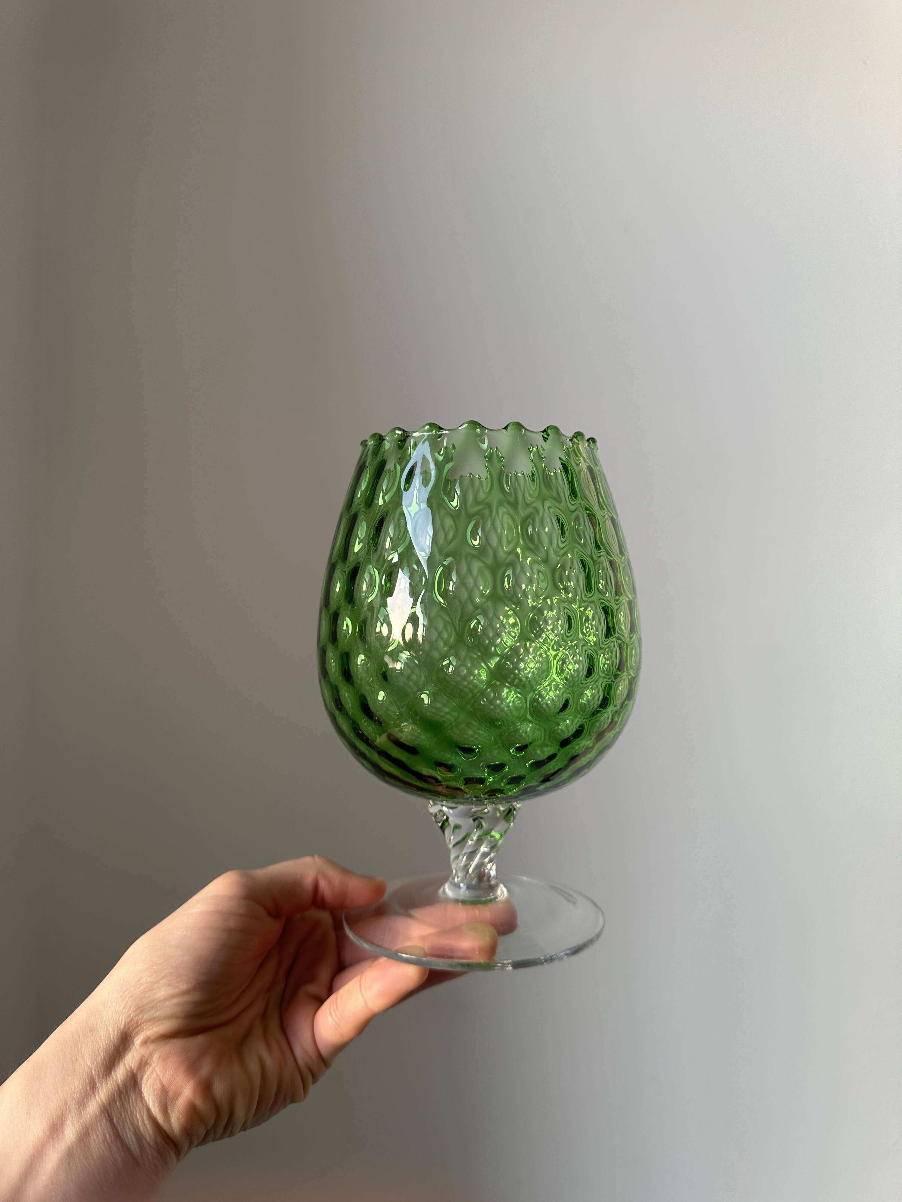Large translucent green empoli vase