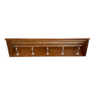 Porte manteau vestiaire vintage en bois massif