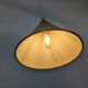 Suspension industrielle vintage en tôle noire emaillée