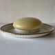 Brass disc and glass clip lamp from the mid-century by Hillebrand, 1950s, Germany.