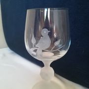 Set of 6 engraved crystal glasses