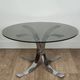Chromed metal and smoked glass coffee table, 1970s