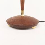 Teak and brass table lamp, mid-century, Sweden 1950s