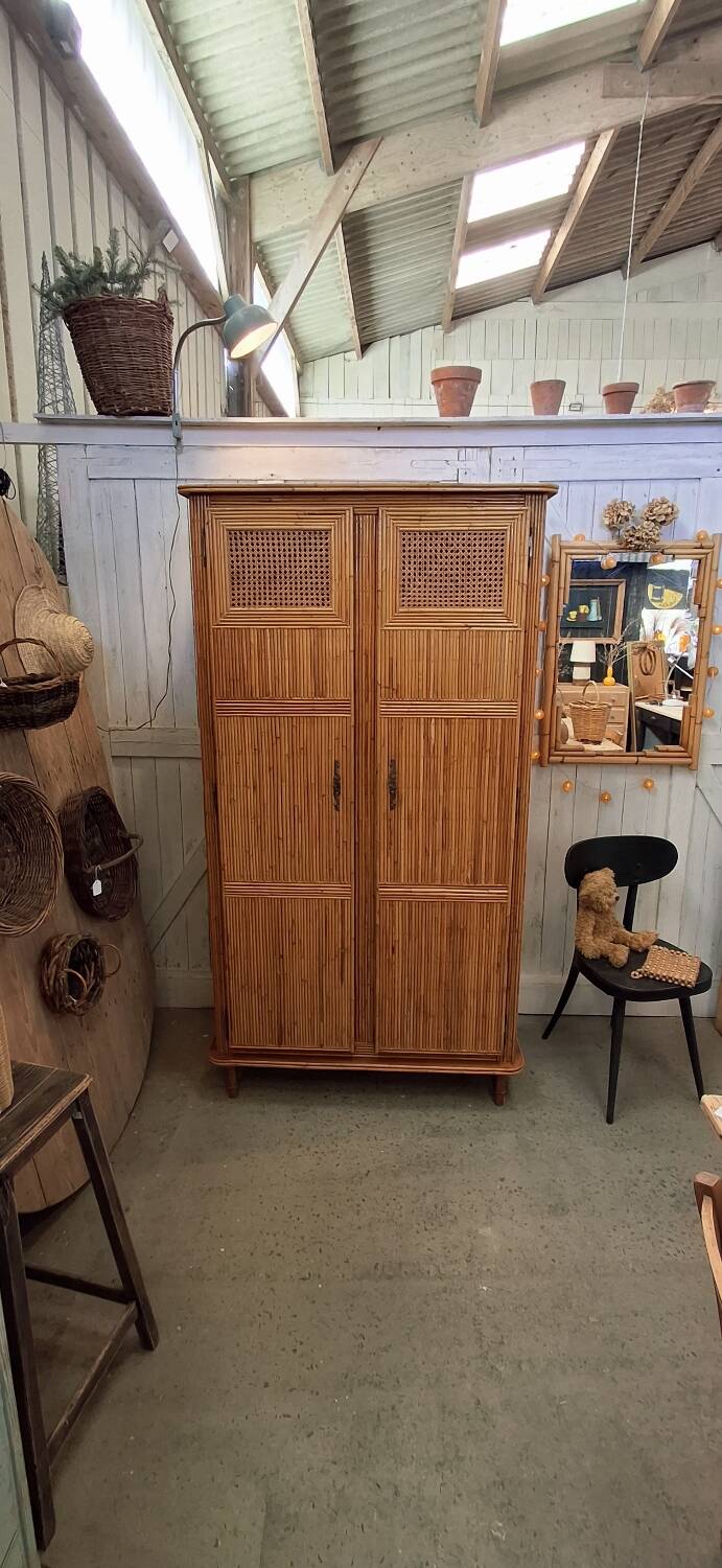 Rattan wardrobe