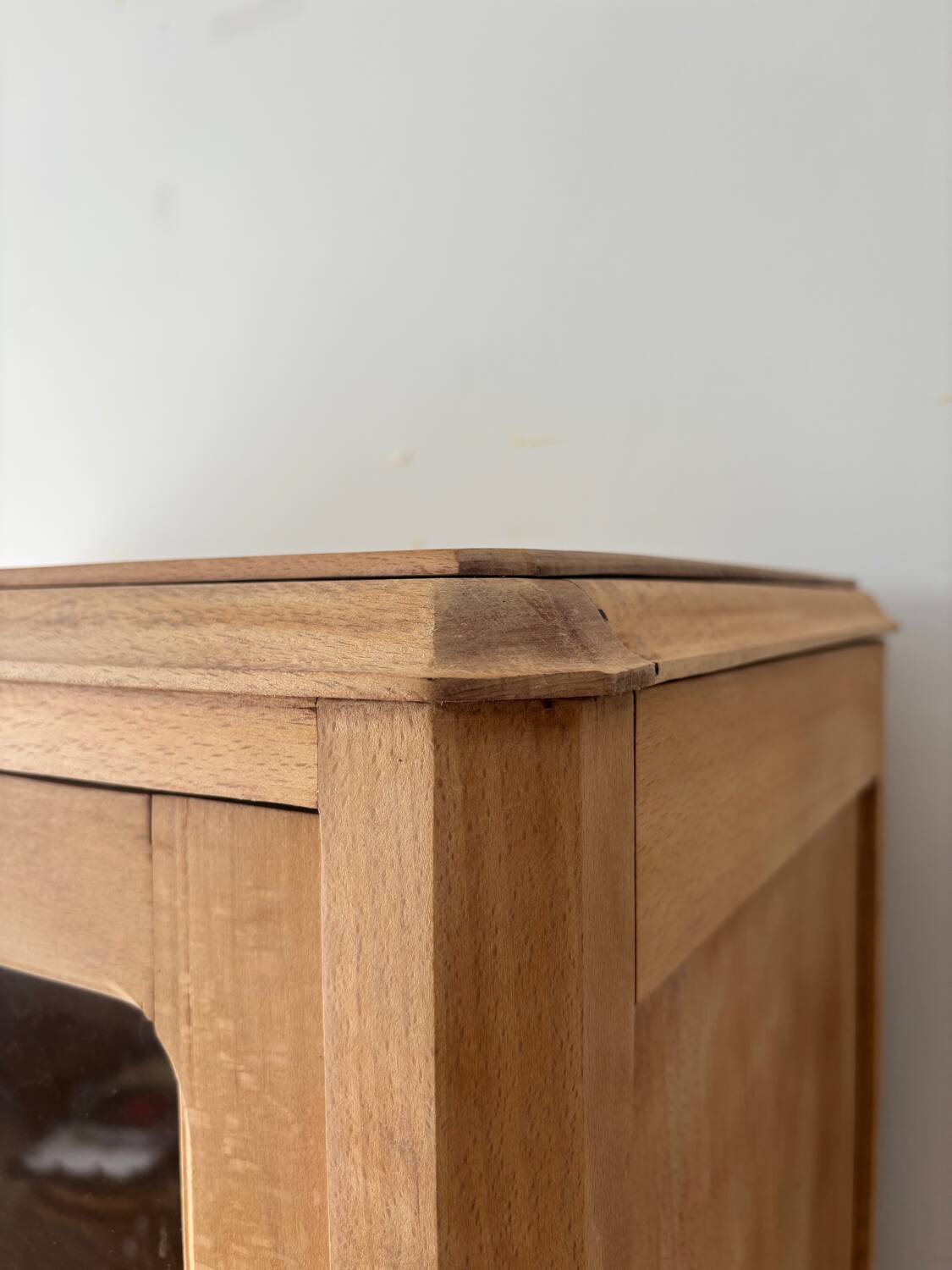 Renovated Parisian art deco solid wood display case