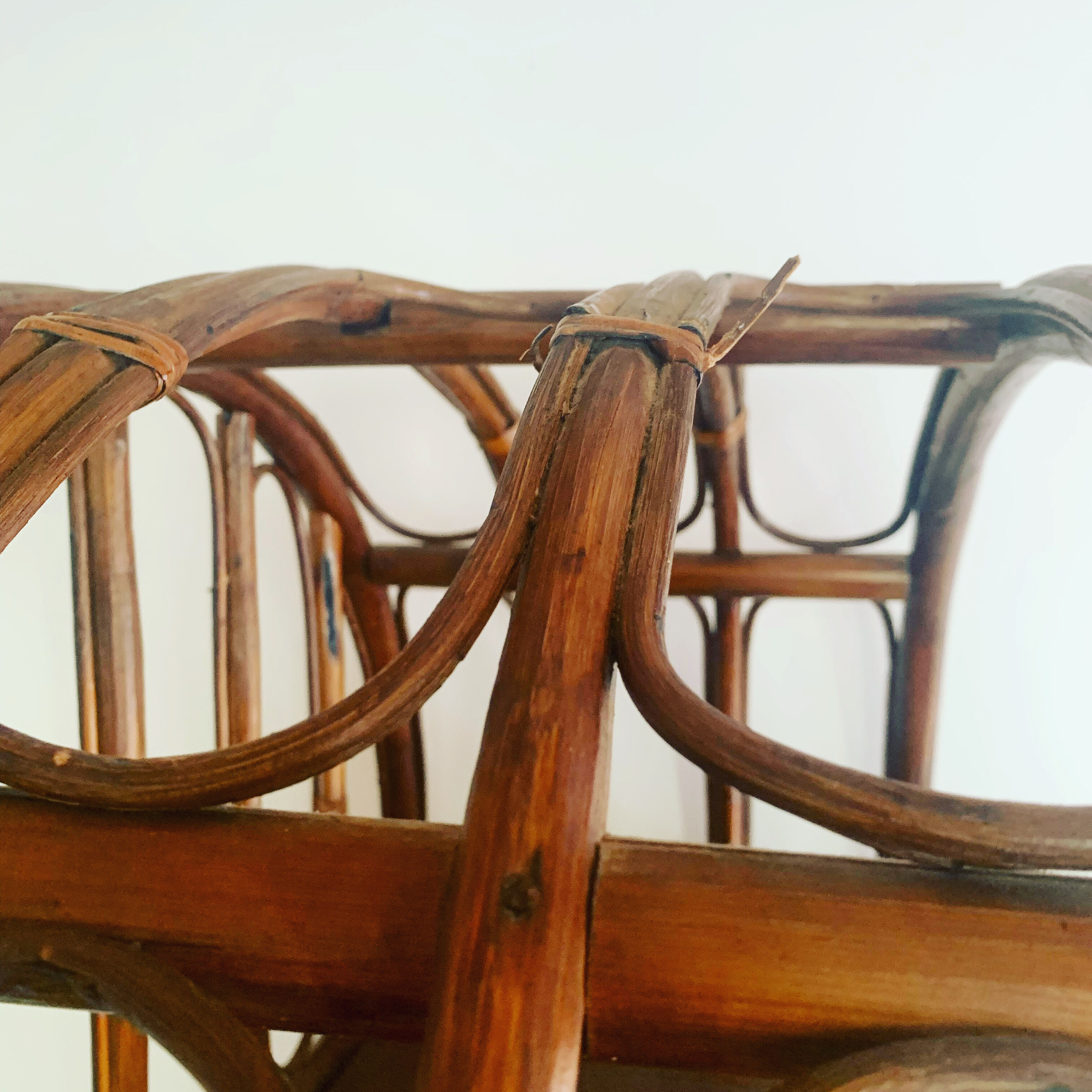 Vintage rattan bookcase