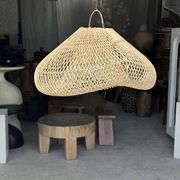 Suspension or rattan lampshade in the shape of a cloud or flattened bubble D60 H35