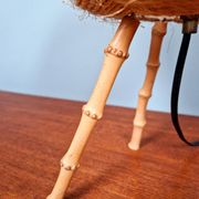 Lampe tripode vintage en corde, années 60