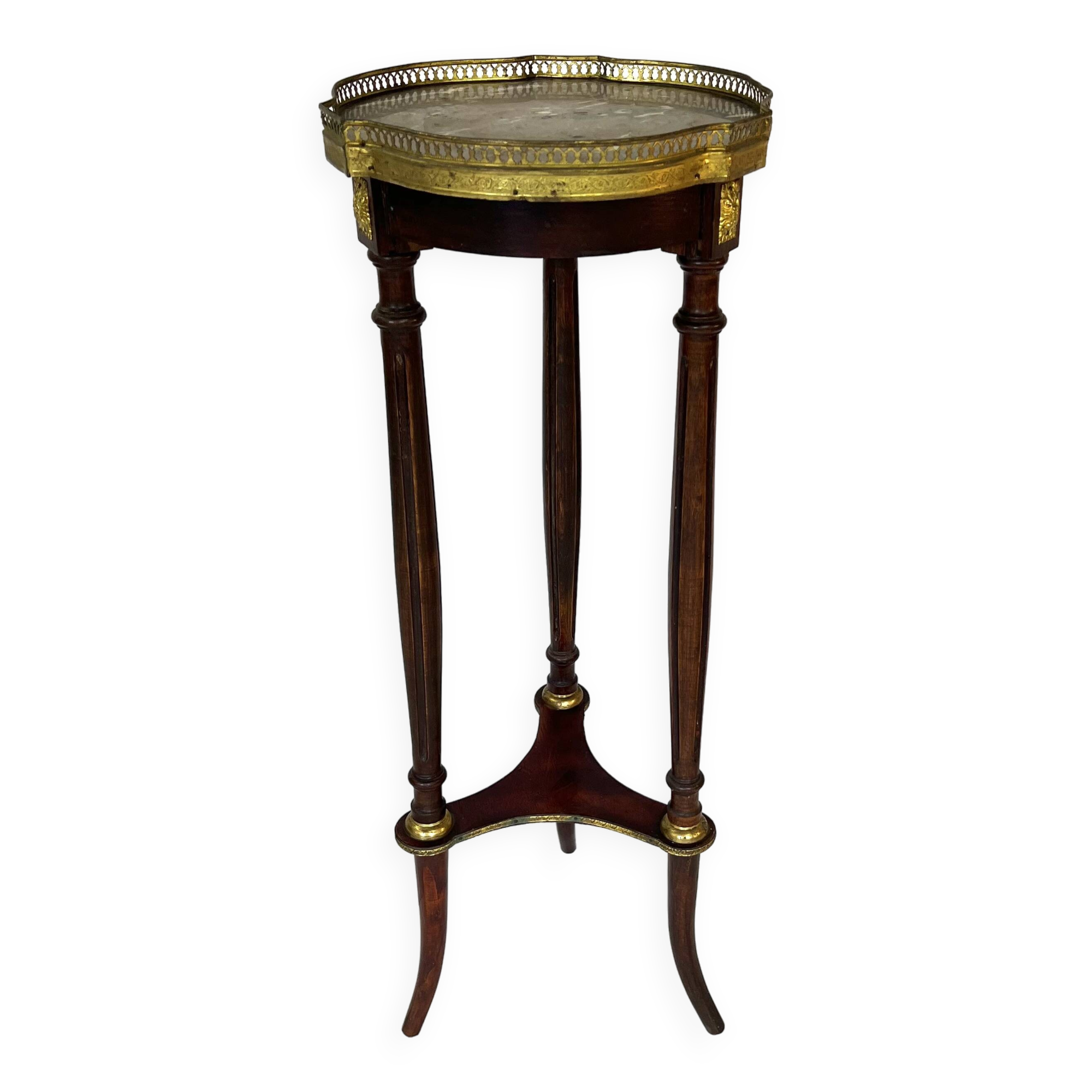 Louis XVI style marble and brass gueridon, 19th century