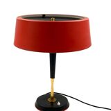 Oscar Torlasco, Mid-Century red table lamp, Lumi, Italy 1954
