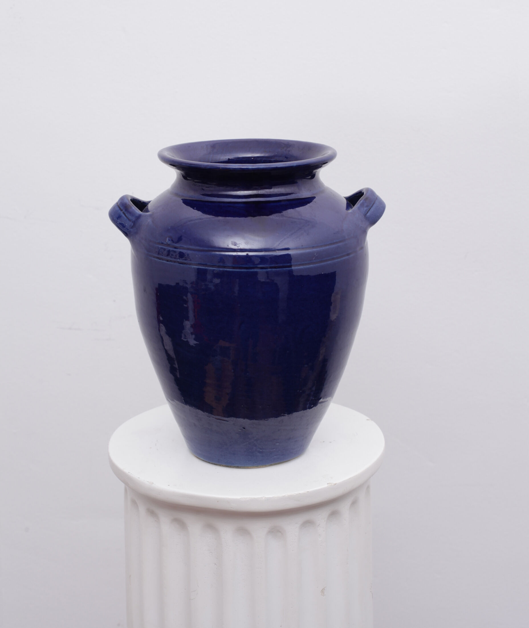 Blue terracotta pot vase 2 anses