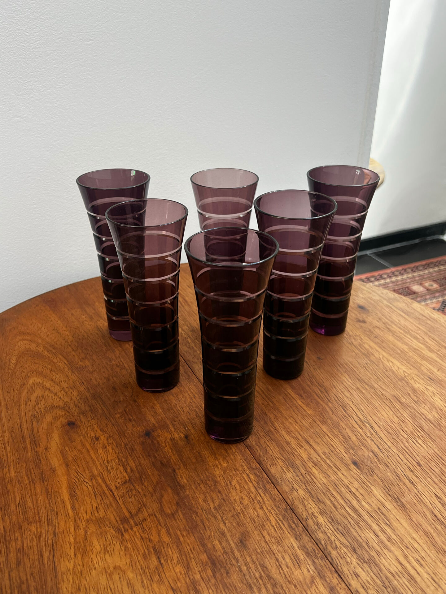 6 wheel-cut glasses 1970