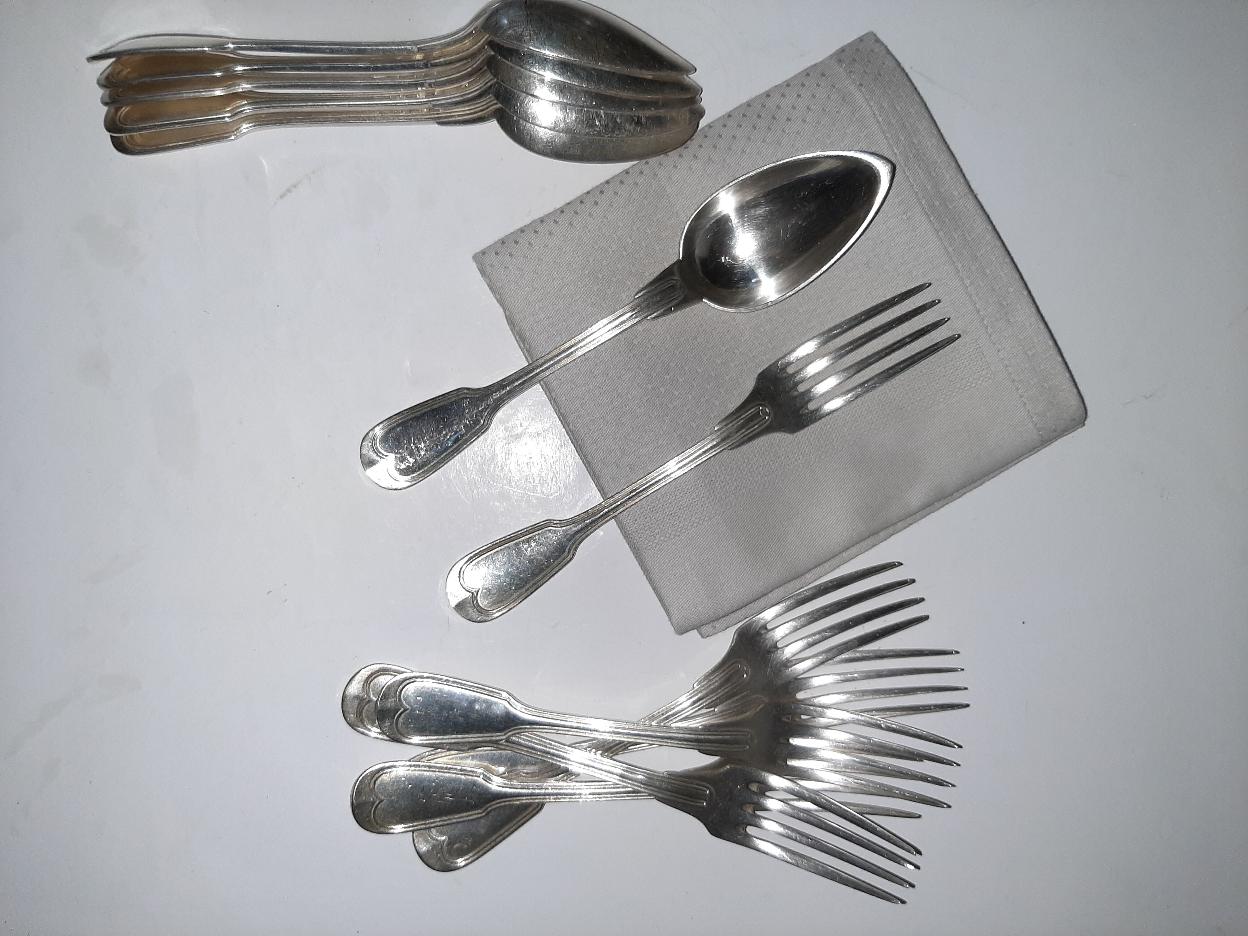6 christofle 'au Filet' antique cutlery