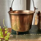Duo of brass planters with handle