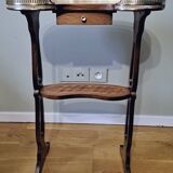 Marquetry pedestal table or side table