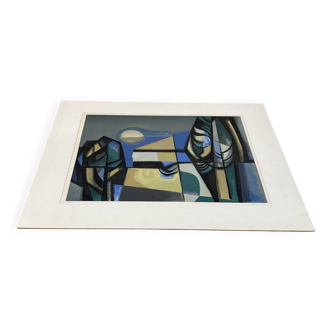 Lithograph signed "Albert Ferenz" Design 1950.
