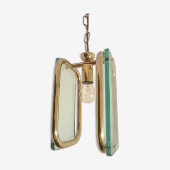 Suspension in brass and glass 1940 s