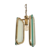 1940s brass and glass pendant light