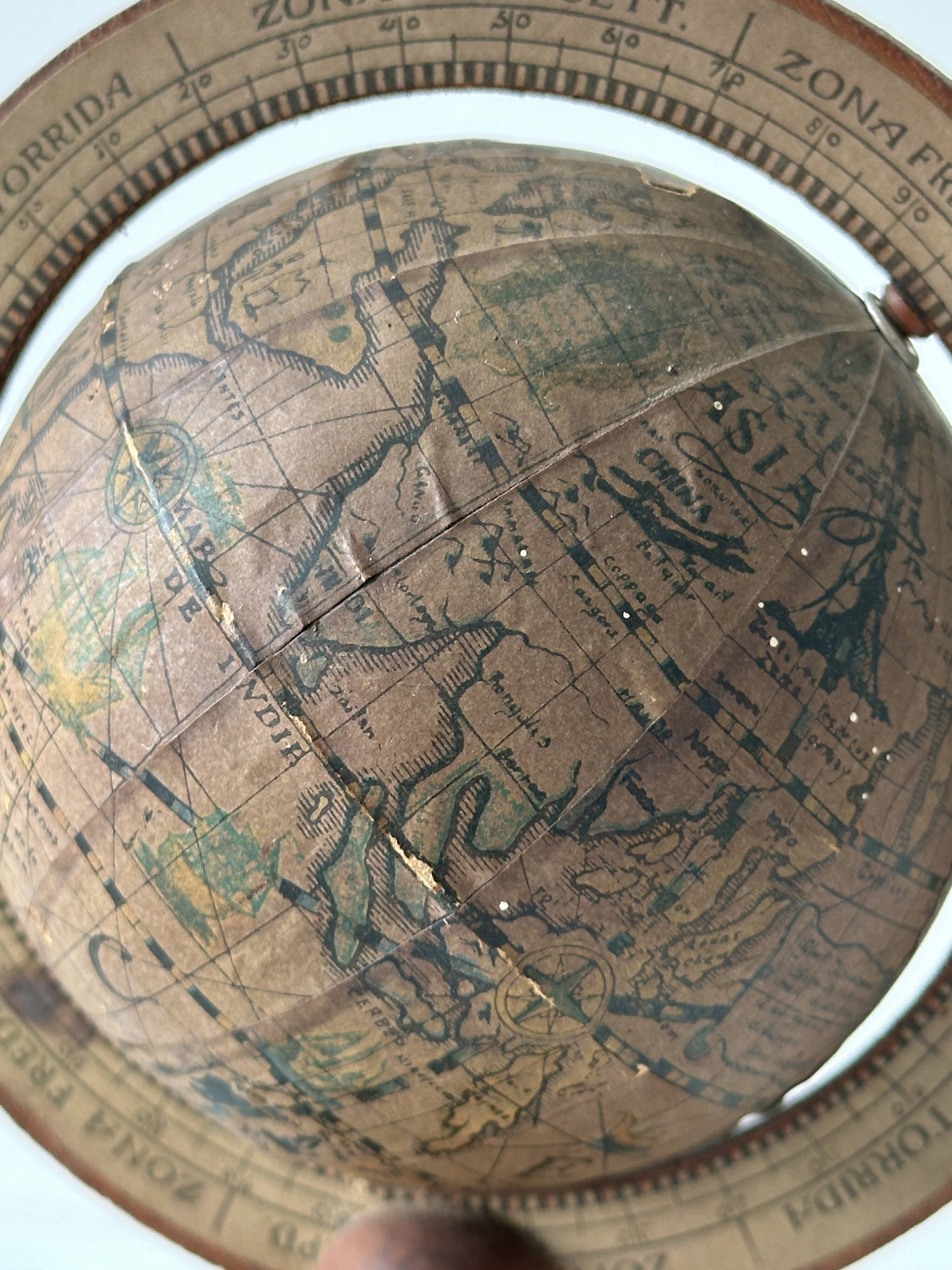 Ancient wooden terrestrial globe