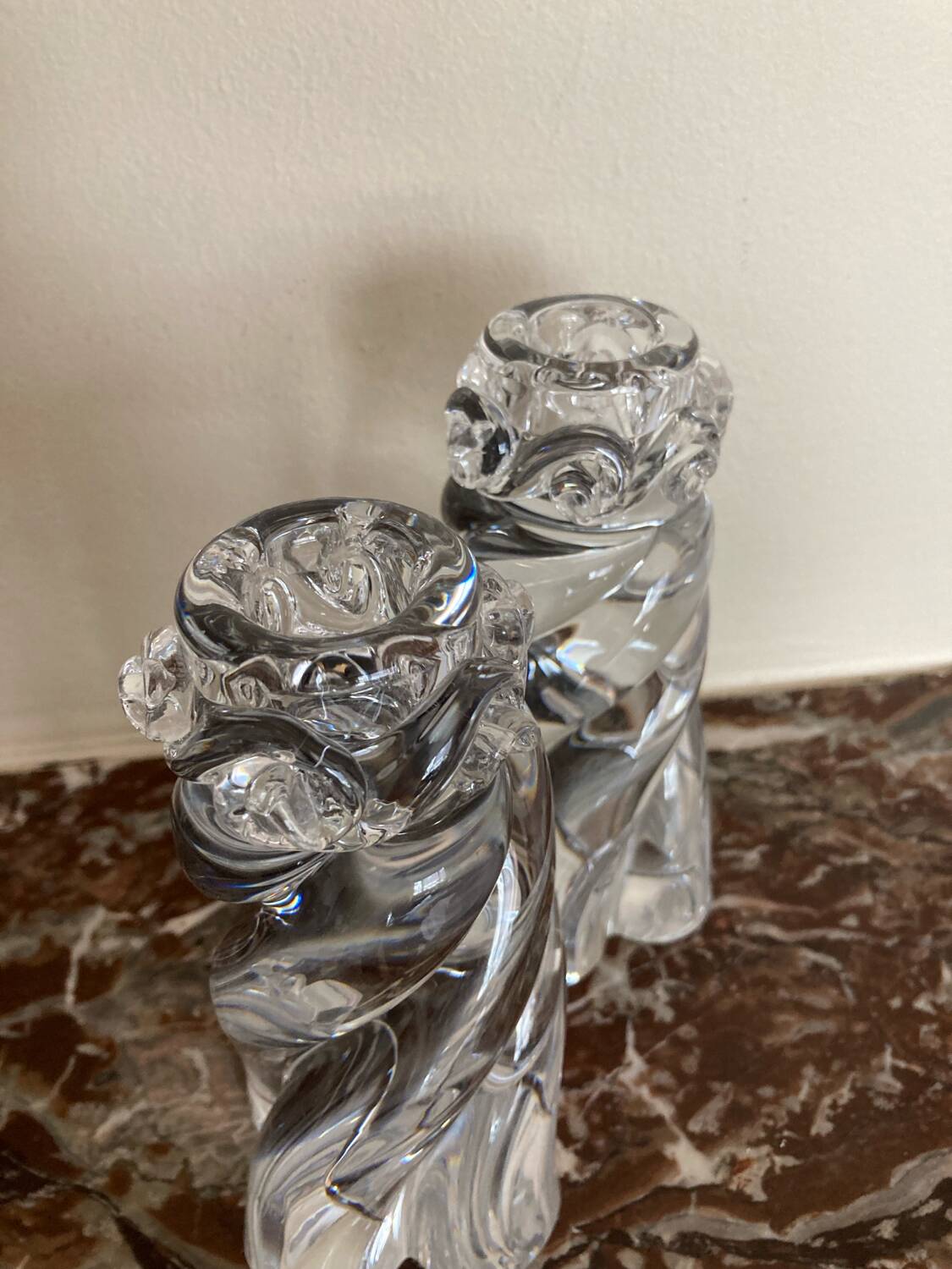 Pair of "Aladin" candlesticks in Baccarat crystal