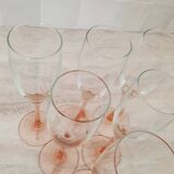Pink stem champagne flutes