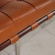 Meridian Barcelona in leather by Mies van der Rohe, Knoll International
