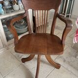 American oak swivel armchair