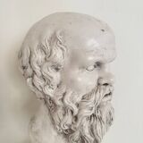 White Bust of Socrates, 1940, Plaster on a Black Marble Base