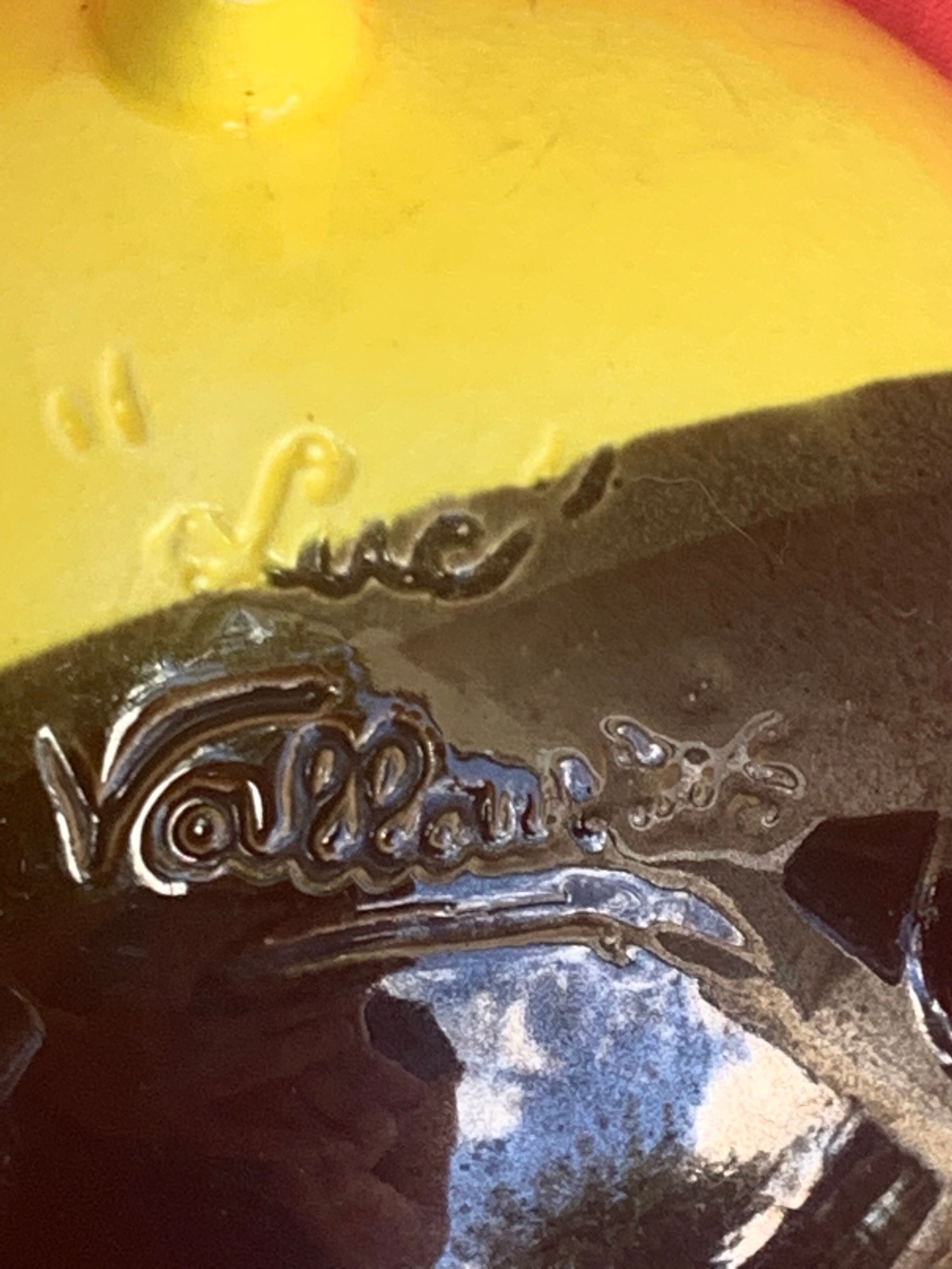 5 cups and 5 saucers signed Luc vallauris vintage