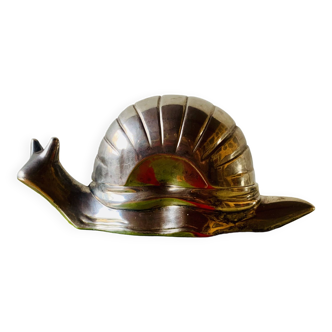 Vintage snail-shaped butter dish - zinc and silver metal - EP Zinc Alloy