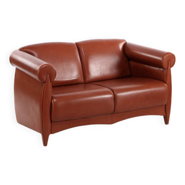 Vintage club banquette canapé Klaus Wettergren in cognac leather
