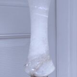 Solid alabaster floor lamp with metal trim from the 70s