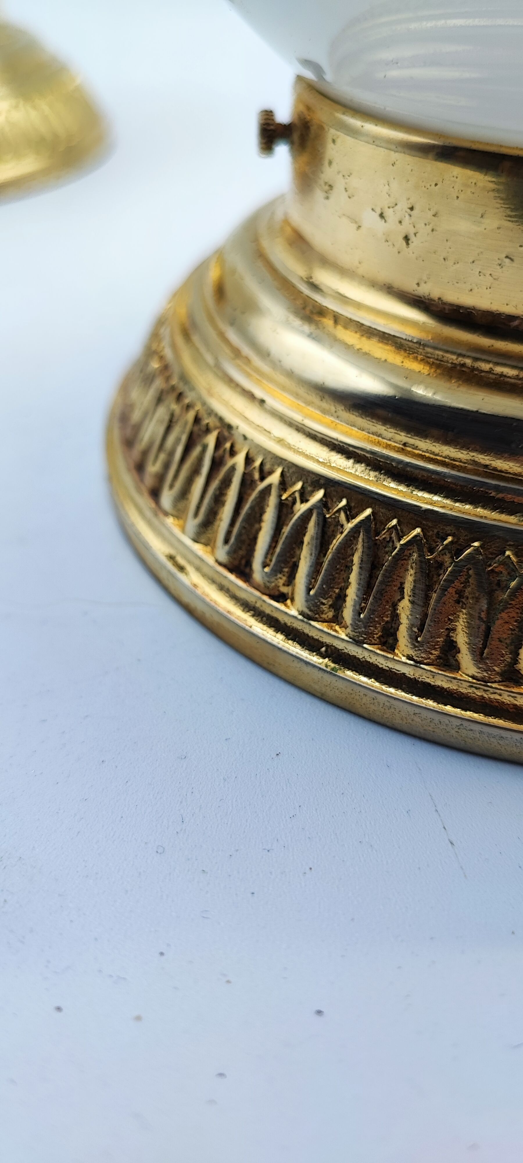 Pair of white opaline sconces