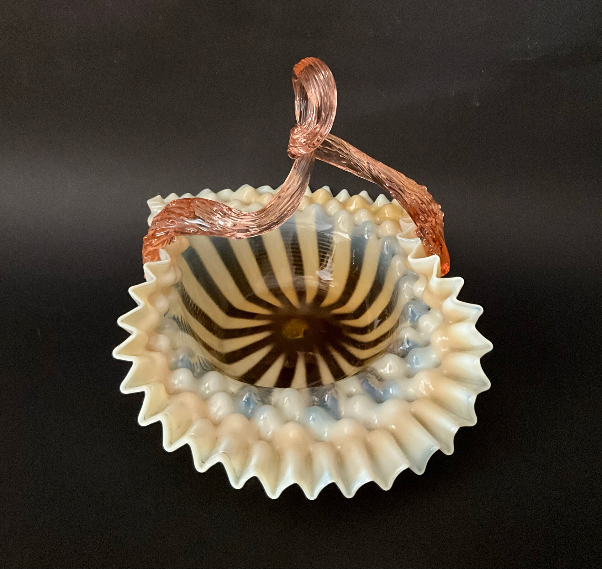 Murano opaline glass bowl, Italy, 1950s-1960s