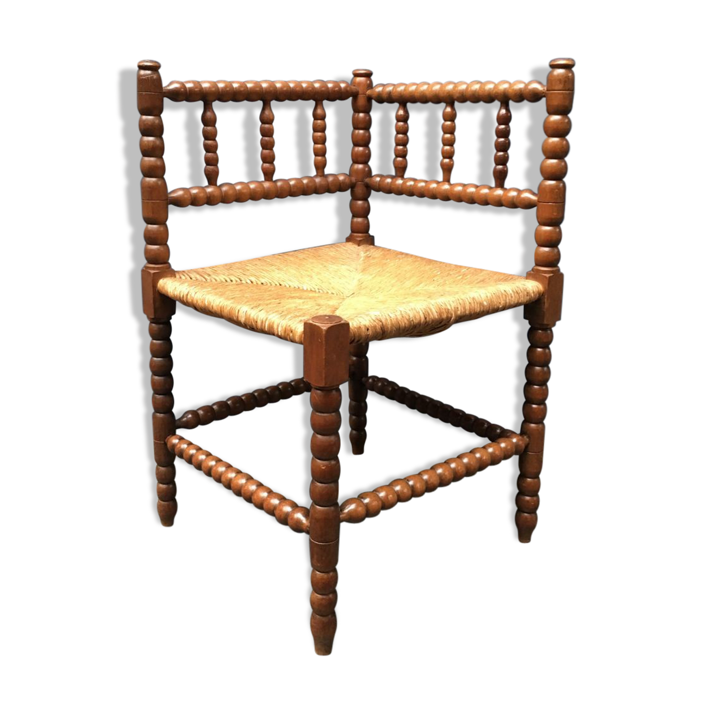 Dutch corner Chair with turned wood