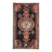 Tapis vintage turc en laine et coton noué à la main, années 1970