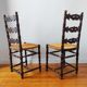Pair of old turned wood chairs