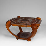 Colonial Art Deco carved coffee table circa 1930