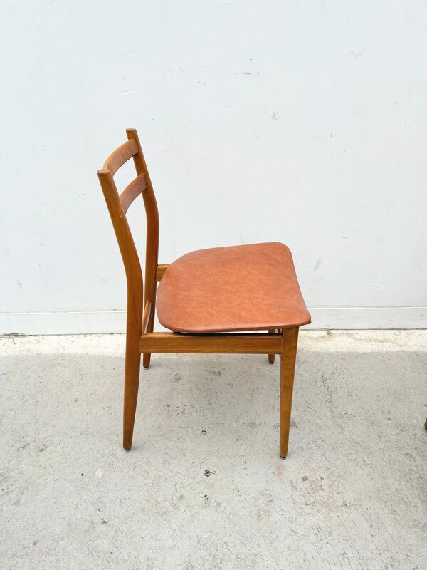 Ensemble de 6 chaises de style scandinave en hêtre, 1970