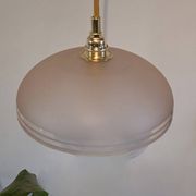 Pendant light, frosted pink glass
