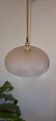 Pendant light, frosted pink glass