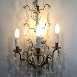 Chandelier 4 Lights Crystal And White Bronze