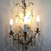 Chandelier 4 Lights Crystal And White Bronze