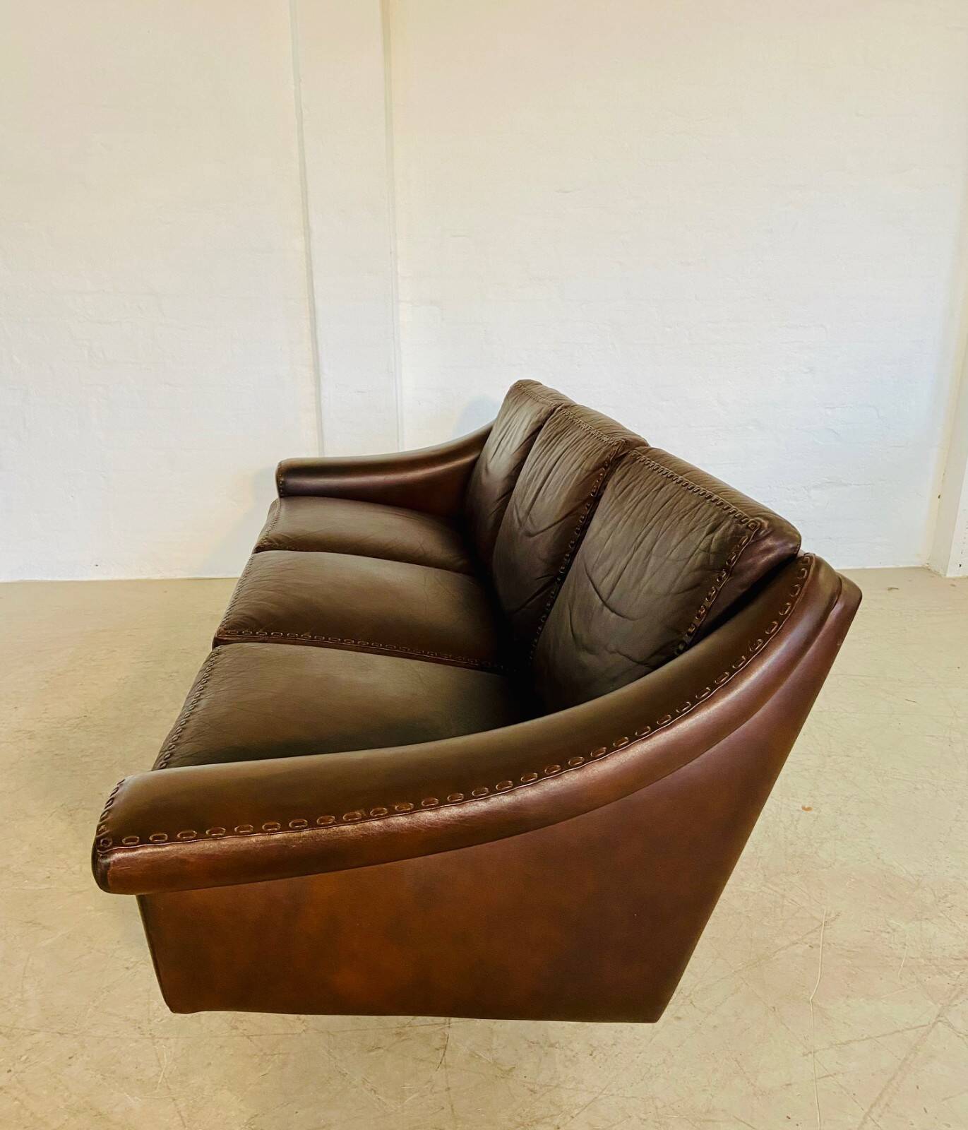 Vintage Danish mid-century retro Aage Christiansen (Matador) leather sofa 60s