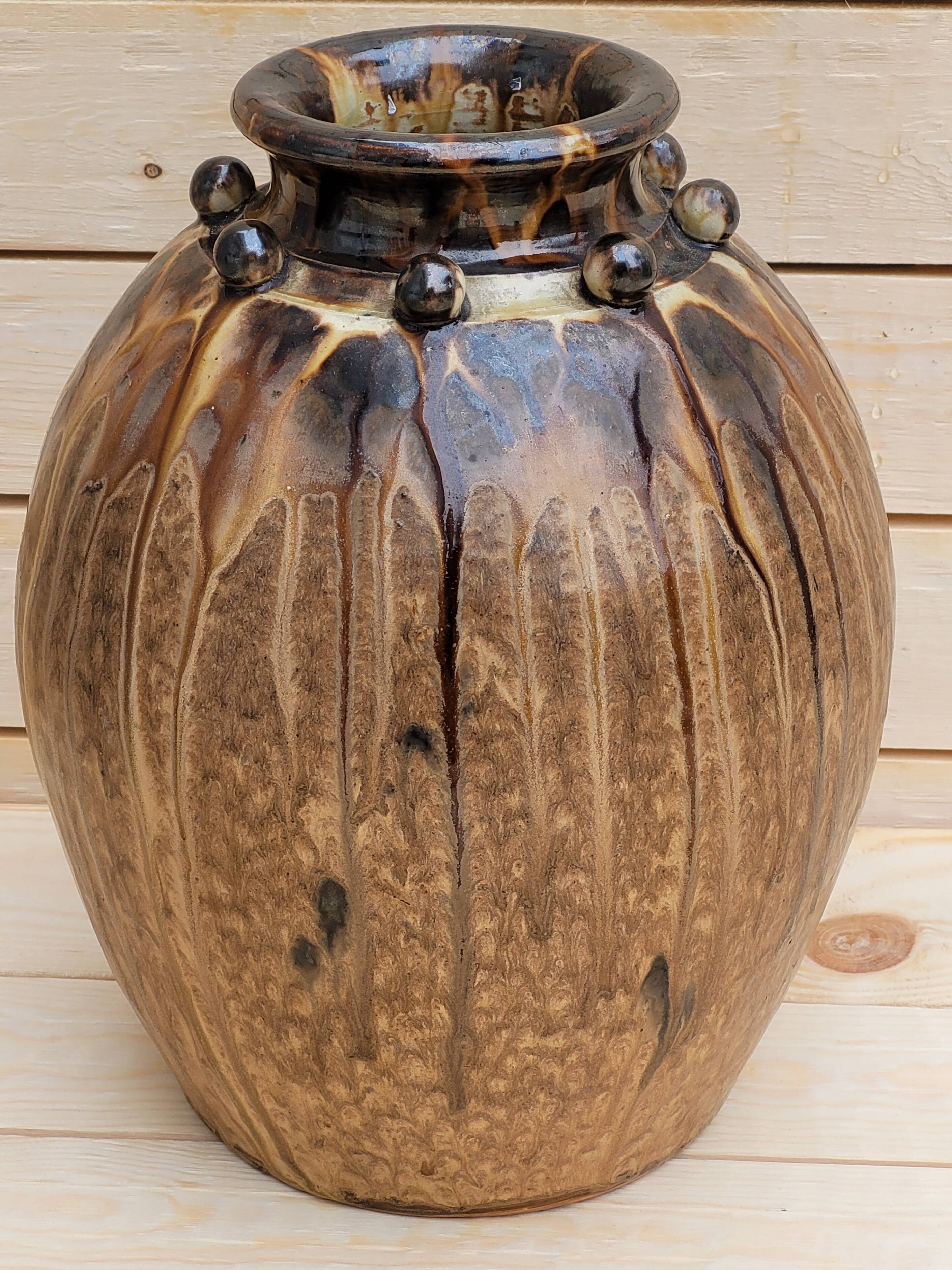 Large enamelled stoneware vase Joseph TALBOT La Borne