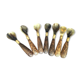 Set of 7 horn and wood spoons