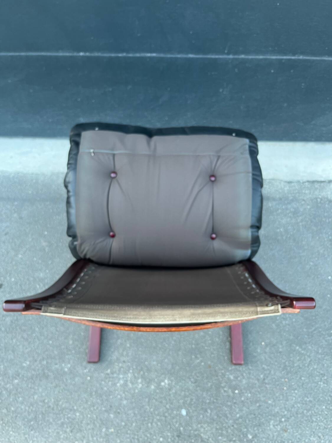 Siesta armchair wood leather year 60