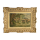 Painting old landscape painting bridge XXth A.Taboureau 1948